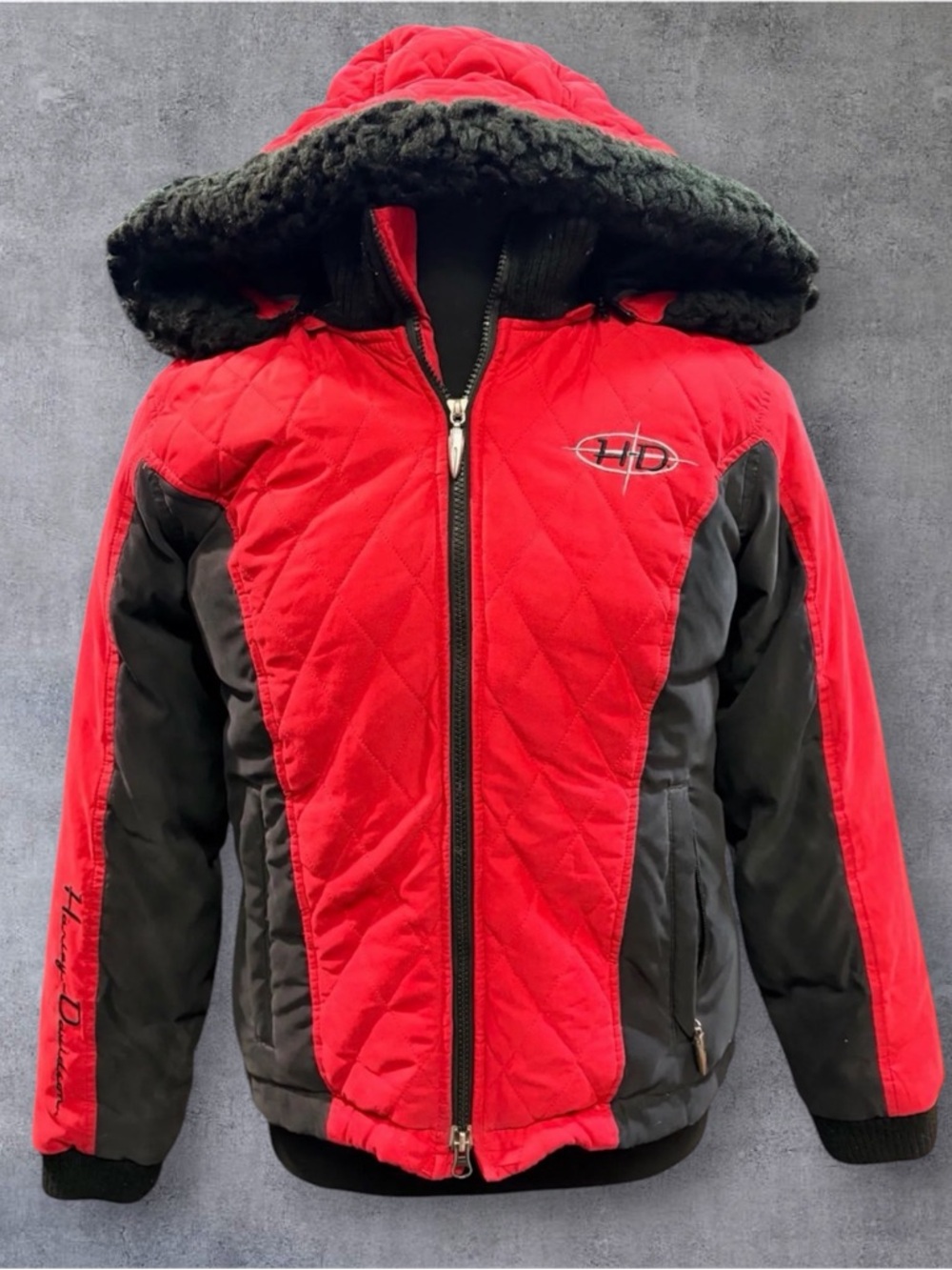 Harley-Davidson women’s red and Black Puffer Jacket